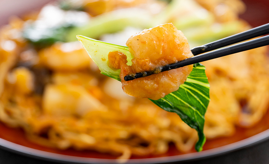 上海蟹味噌のあんかけ焼きそば