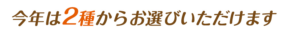 今年は2種からお選びいただけます