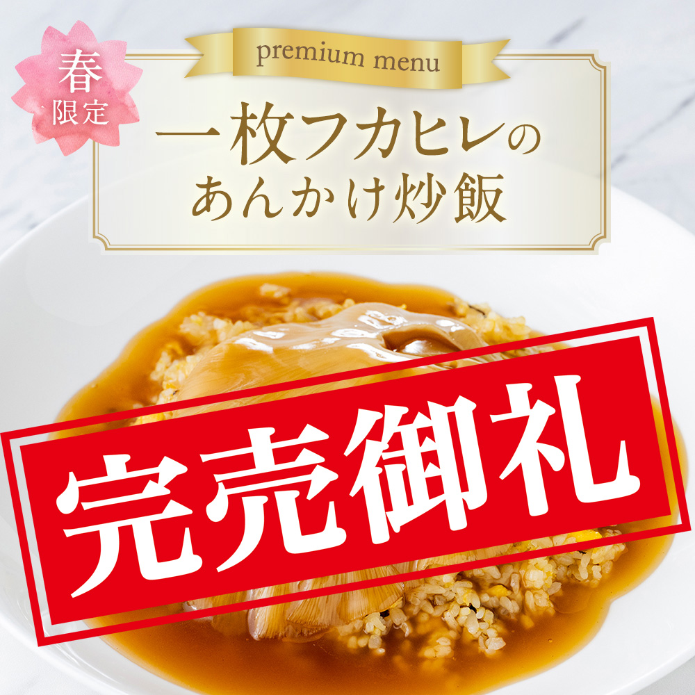 【ご好評により販売延長！】一枚フカヒレのあんかけ炒飯～とろけるコラーゲン。贅沢な姿フカヒレは母の日ギフトにもおすすめ～
