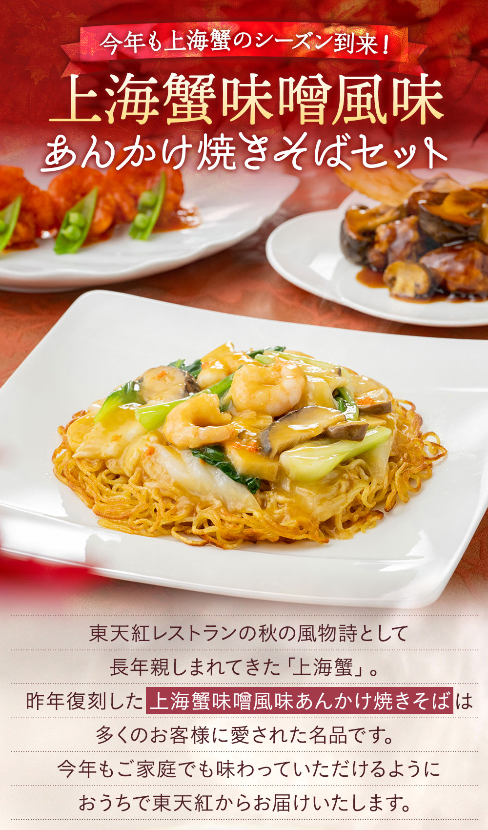上海蟹味噌風味あんかけ焼きそばセット